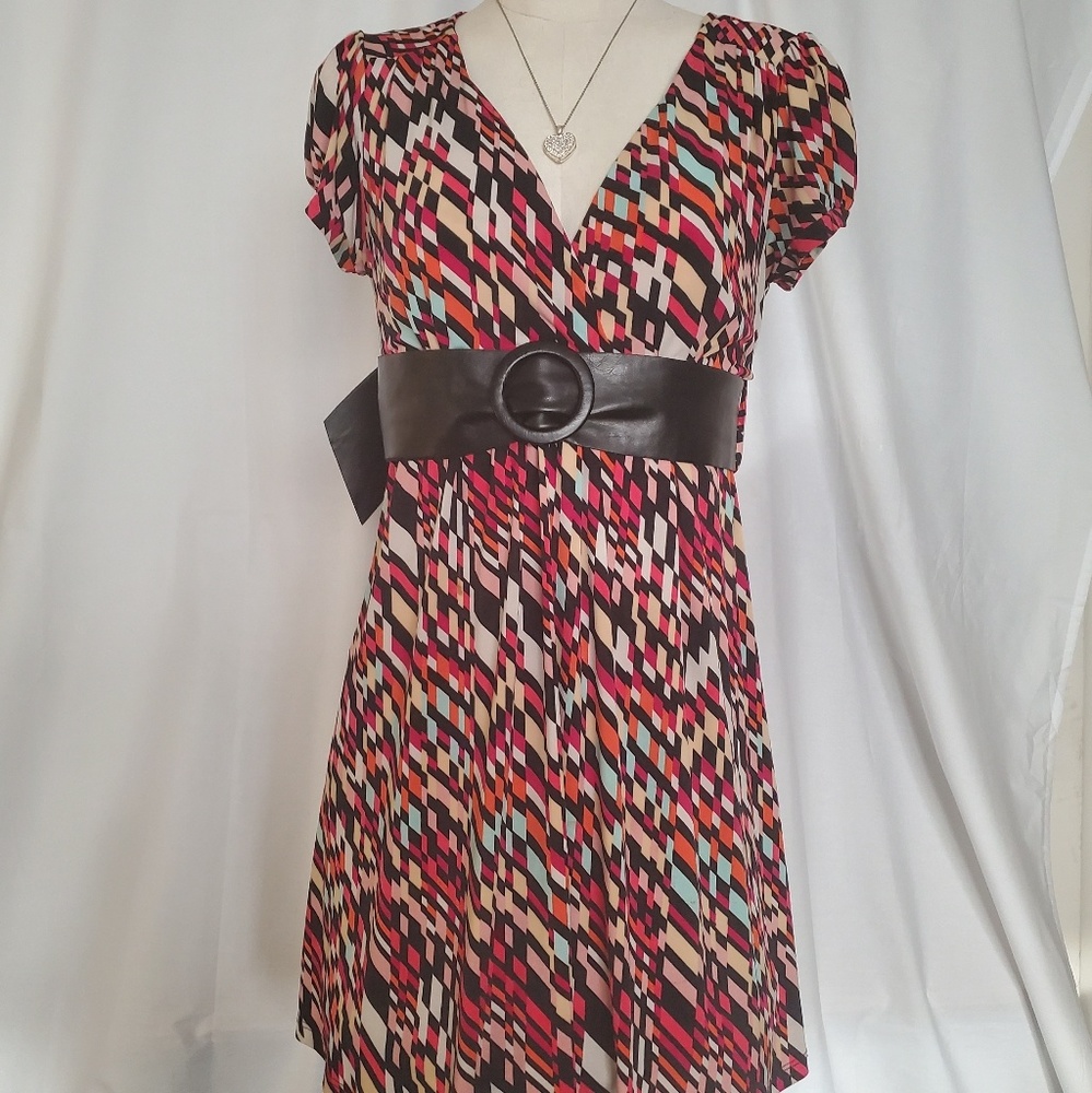 Fit and Flare Dress. Belted. Size Medium